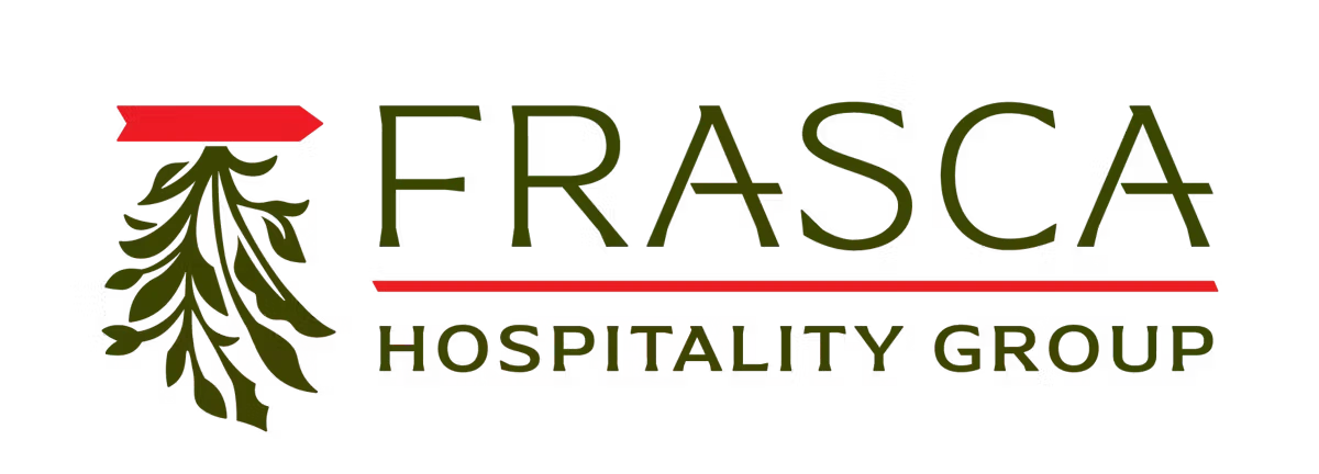 Frasca HG horizontal color logo featuring clean typography and modern branding, representing a hospitality group known for quality service and authentic guest experiences.